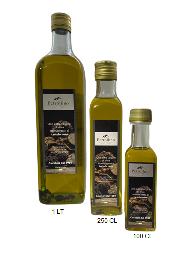 Extra virgin olive oil with black truffle
